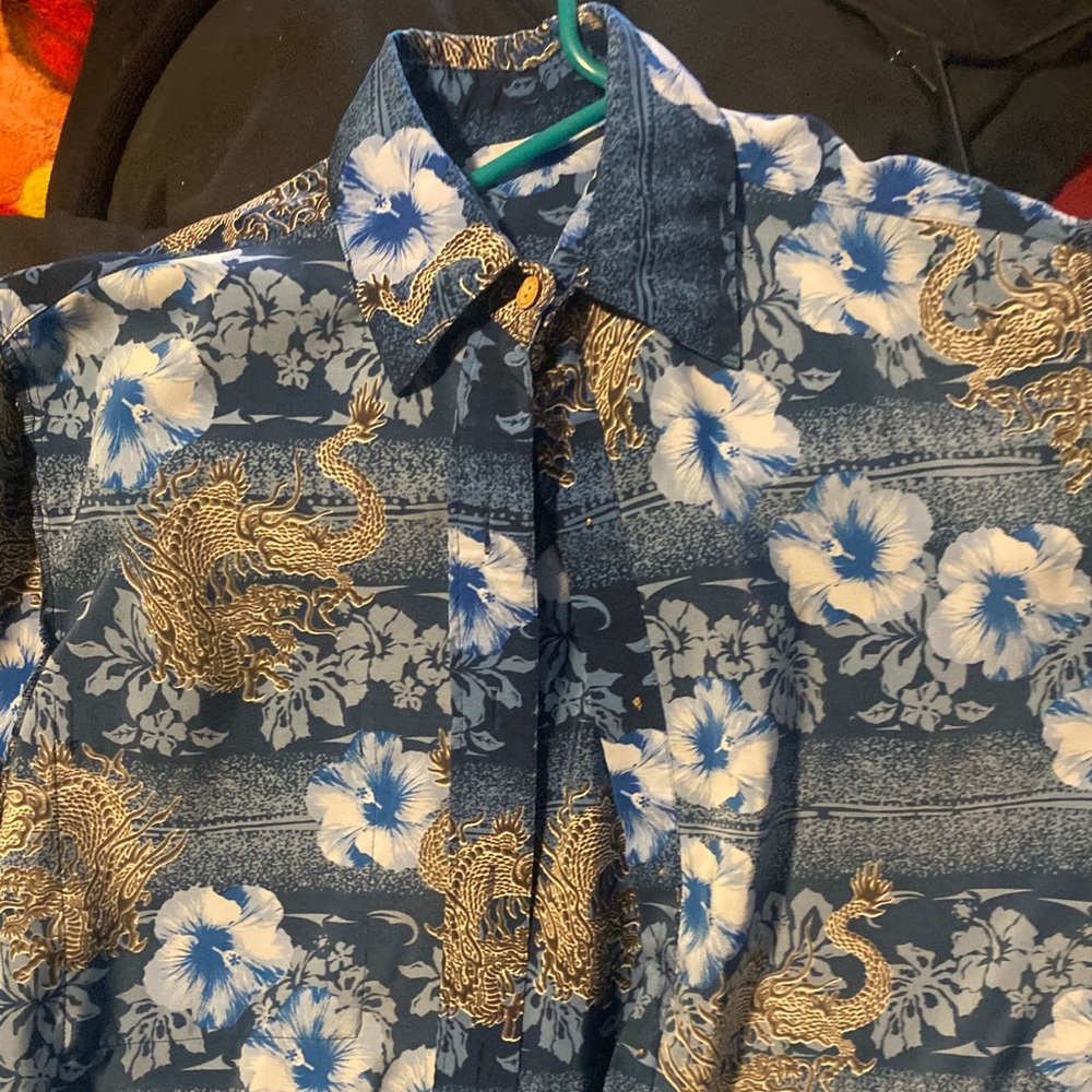 Vintage Hawaiian dragon button up